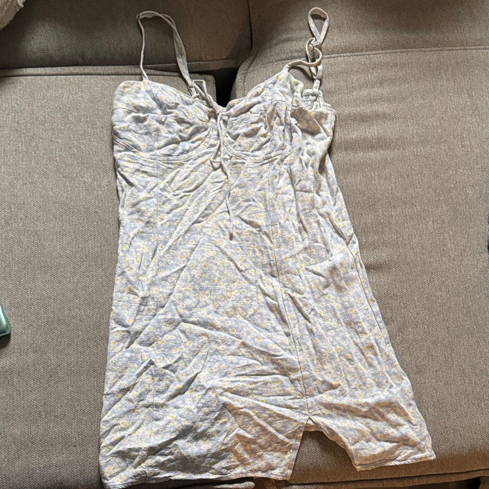 Aeropostale Light Blue and Yellow Floral Dress